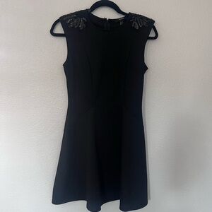 Forever 21 Black Mini Dress With Beaded Shoulder Detail Size Small